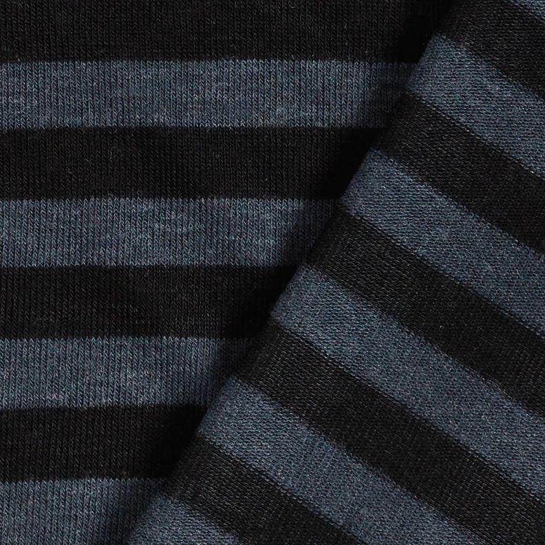 Jersey Viskoosi-silkkisekoite Raidat – tummanharmaa/musta,  image number 4