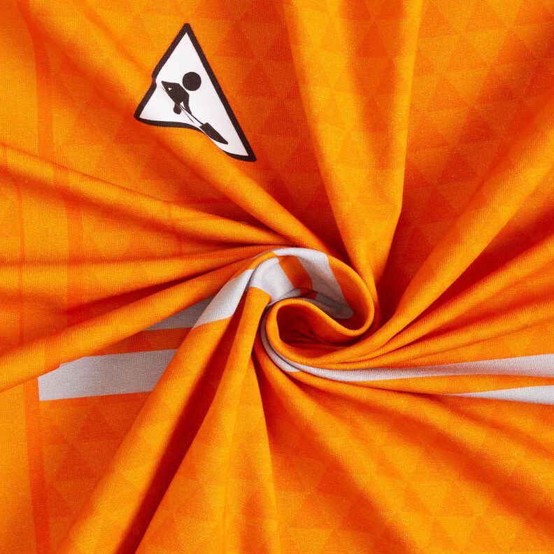 French Terry Paneeli Ollapa kerran rakennustyöntekijä | Stoff&Liebe – vaaleanoranssi/hopeanharmaa,  image number 3