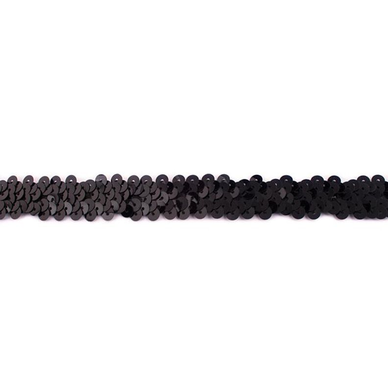 Joustava paljettinauha [20 mm] – musta,  image number 1