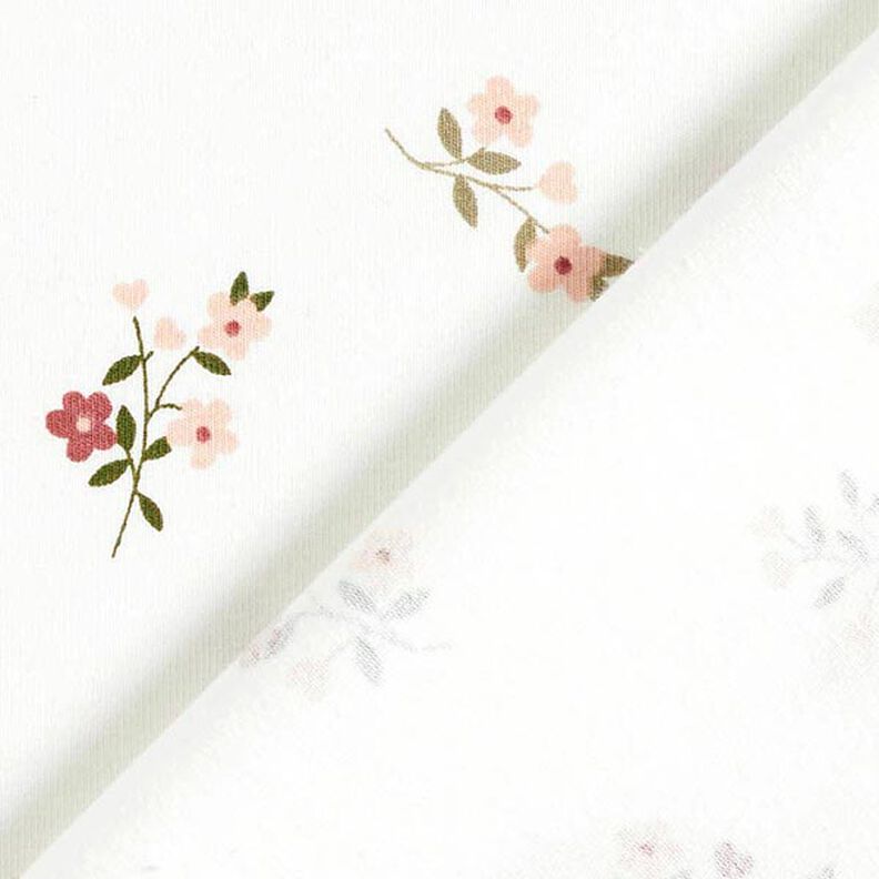 Puuvillajersey Kukat ja sydämet – villanvalkoinen,  image number 4