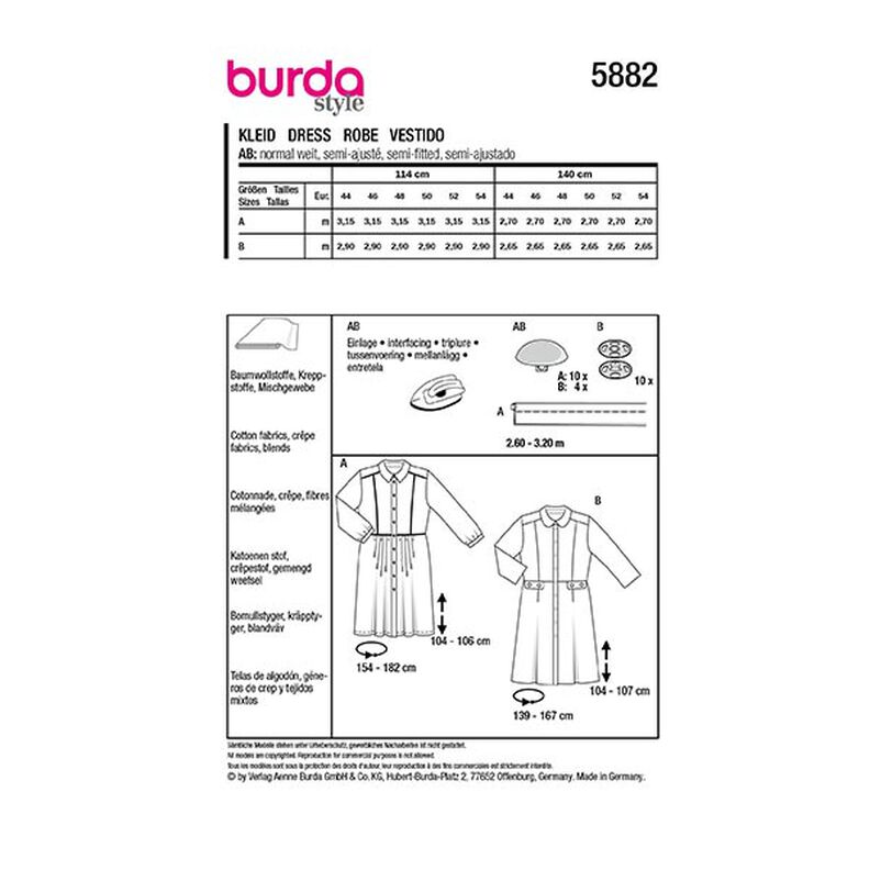 Plus-Size Mekko | Burda 5882 | 44-54,  image number 9