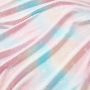 Puuvillajersey Lumihiutaleet Akvarelli Liukuväri | Glitzerpüppi – jäänsininen/ruusunpunainen, 