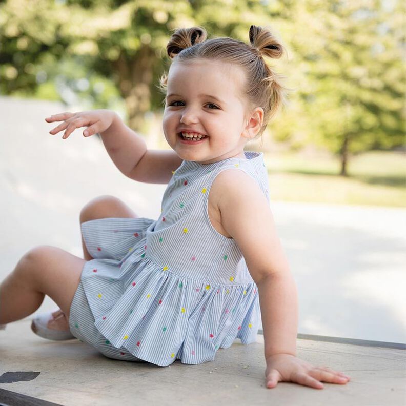 Hieno puuvillabatisti Dobby ja raidat | Poppy Fabrics &ndash; vaaleansininen/valkoinen,  image number 6