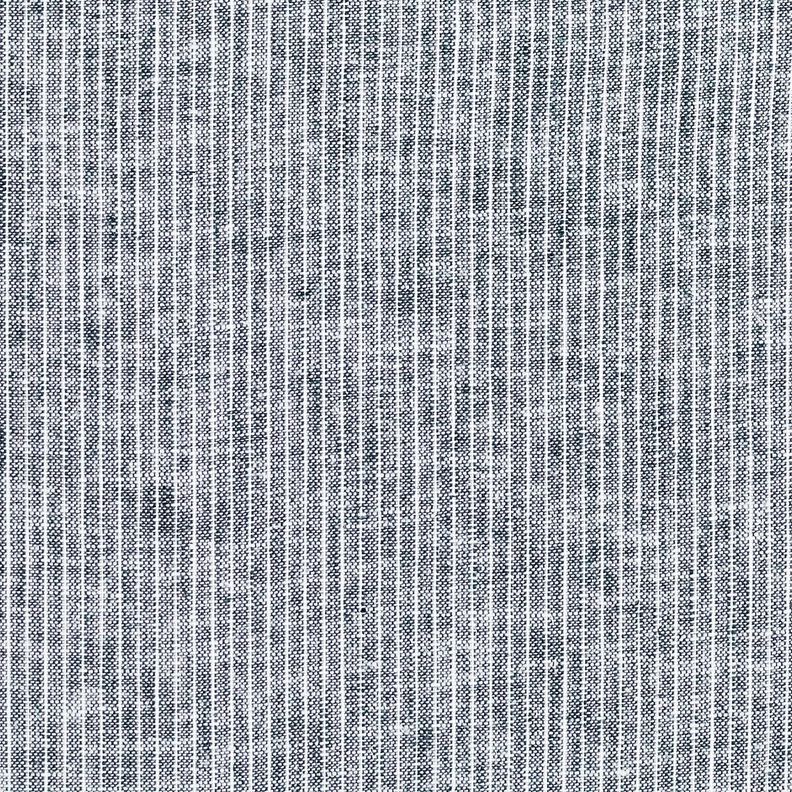 Pellava-puuvilla-sekoite Kapeat raidat – yönsininen/valkoinen,  image number 1