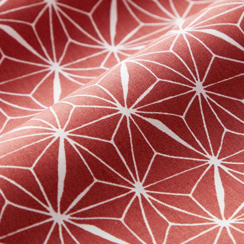 Pinnoitettu puuvilla Graafiset tähdet – karmiininpunainen/valkoinen,  image number 3