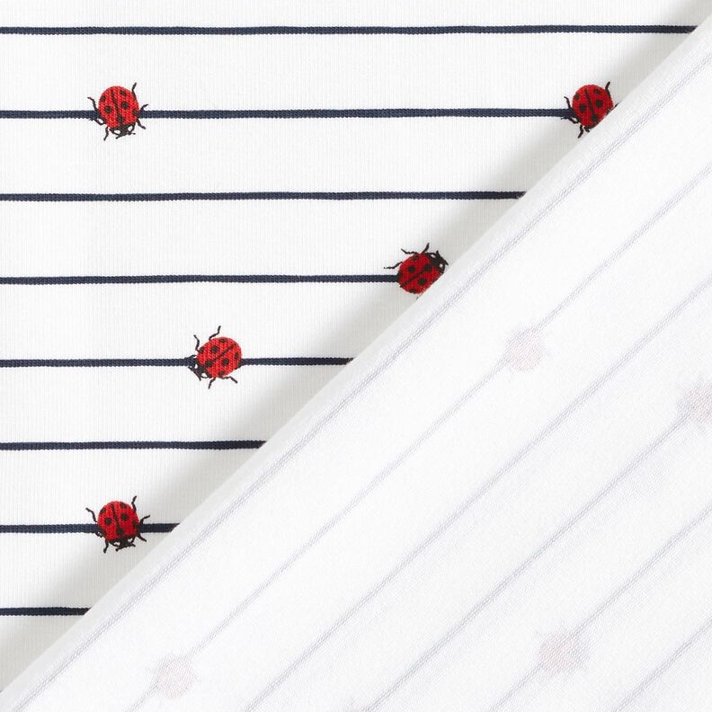 Puuvillajersey Raidat ja lepp&auml;kertut &ndash; villanvalkoinen,  image number 4