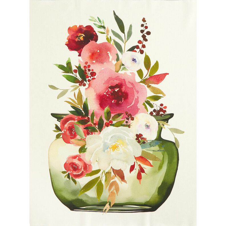 Koristepaneeli Trio Akvarellikukat – norsunluu/marja,  image number 8