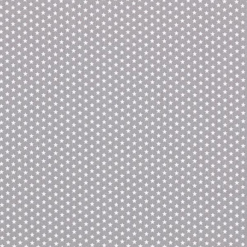 Puuvillapopliini pienet tähdet – harmaa/valkoinen,  image number 1