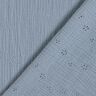 Musliini-/kaksikerroksinen kangas Reikäkirjonta Kukkaköynnökset – siniharmaa,  thumbnail number 4