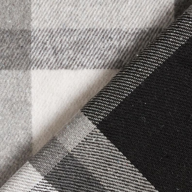 Takkiflanelli Ruutu | Katia Fabrics – sumunharmaa/vanha hopea,  image number 4