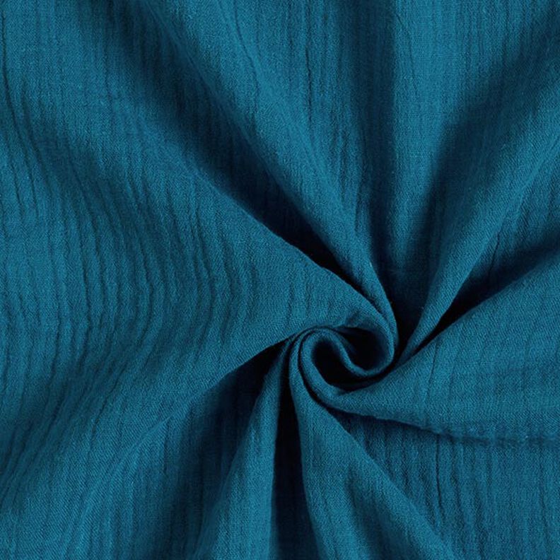 GOTS Musliini-/kaksikerroksinen kangas | Tula – petrooli,  image number 1