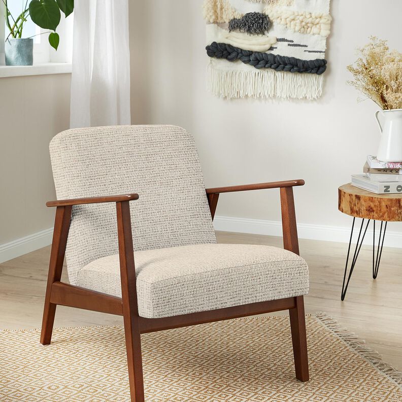 Verhoilukangas värikäs boucléjäljitelmä – vaalea beige/cashew,  image number 4