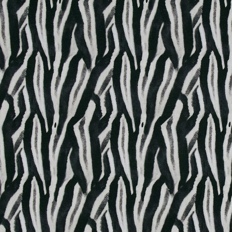 French Terry harjattu Seepra Digitaalipainatus &ndash; musta/hopea,  image number 1