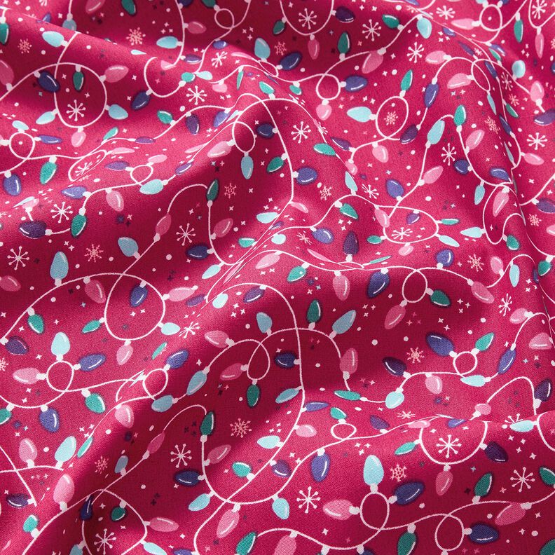 Puuvillakangas Popliini Valoketju – purppura/vaaleansininen,  image number 2