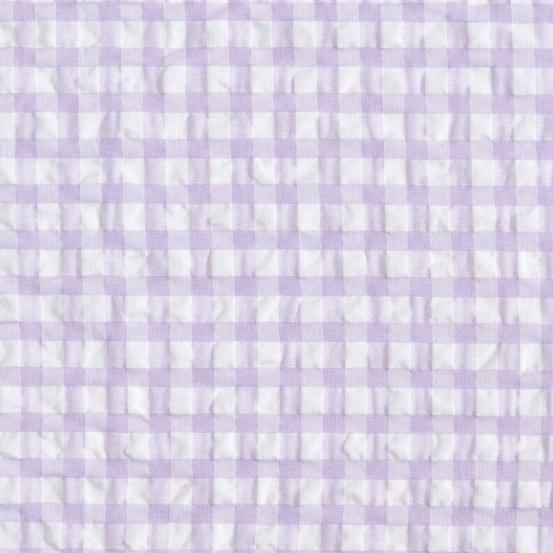 Seersucker Iso vichy-ruutu – valkoinen/pastellisyreeni,  image number 1