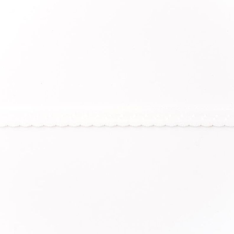 Joustava kanttausnauha Pitsi [12 mm] – valkoinen,  image number 1