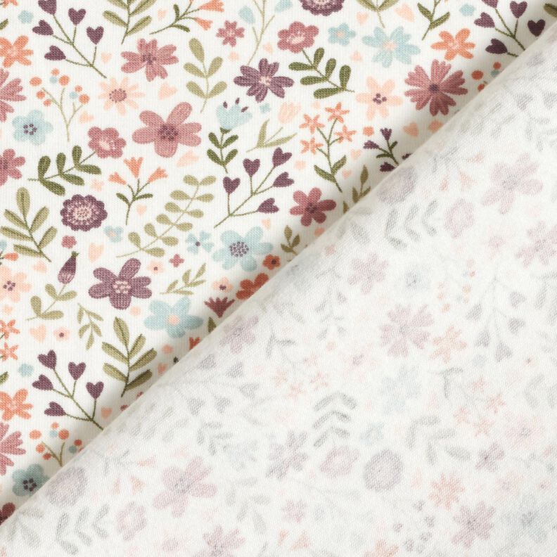 Puuvillajersey Kukkaketo – norsunluu,  image number 4