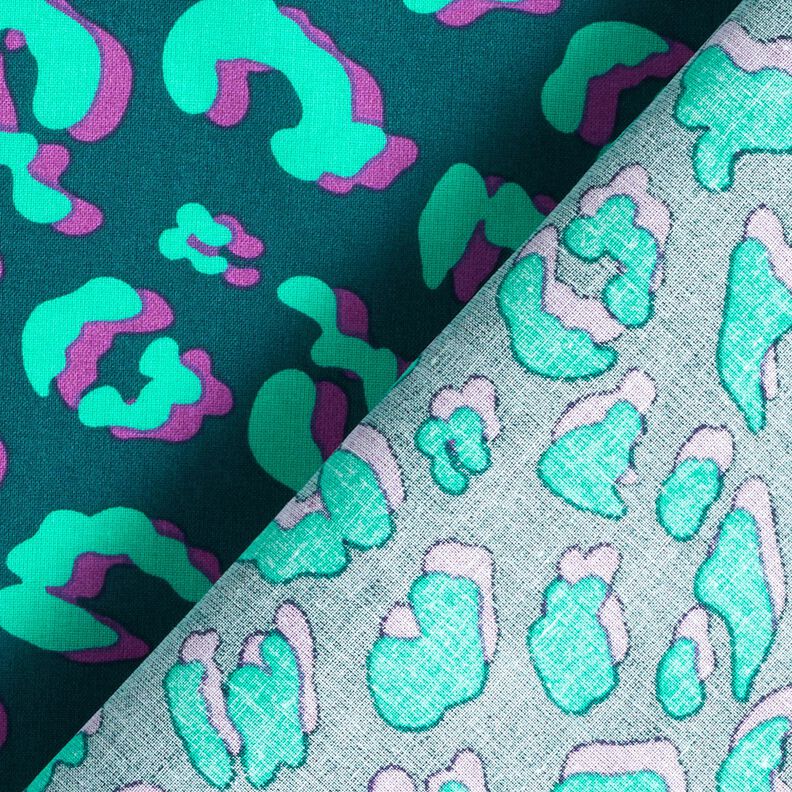 Pinnoitettu puuvilla Abstrakti leo | Poppy Fabrics &ndash; petrooli/lila,  image number 4