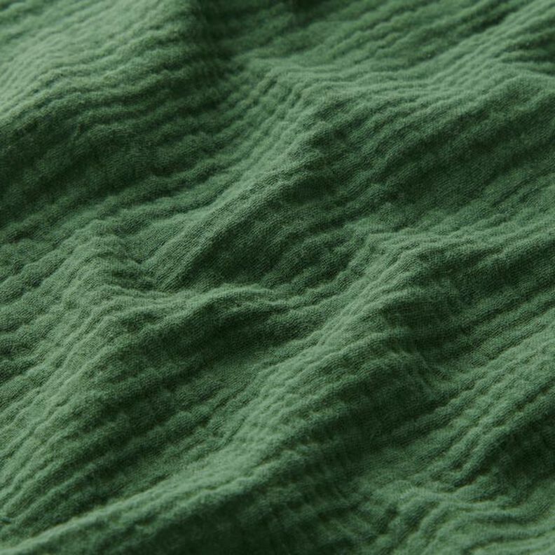 GOTS Musliini-/kaksikerroksinen kangas | Tula – tummanvihreä,  image number 3