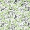 Puuvilla-silkkisekoite Abstraktit kukat – norsunluu/keväänvihreä,  thumbnail number 1