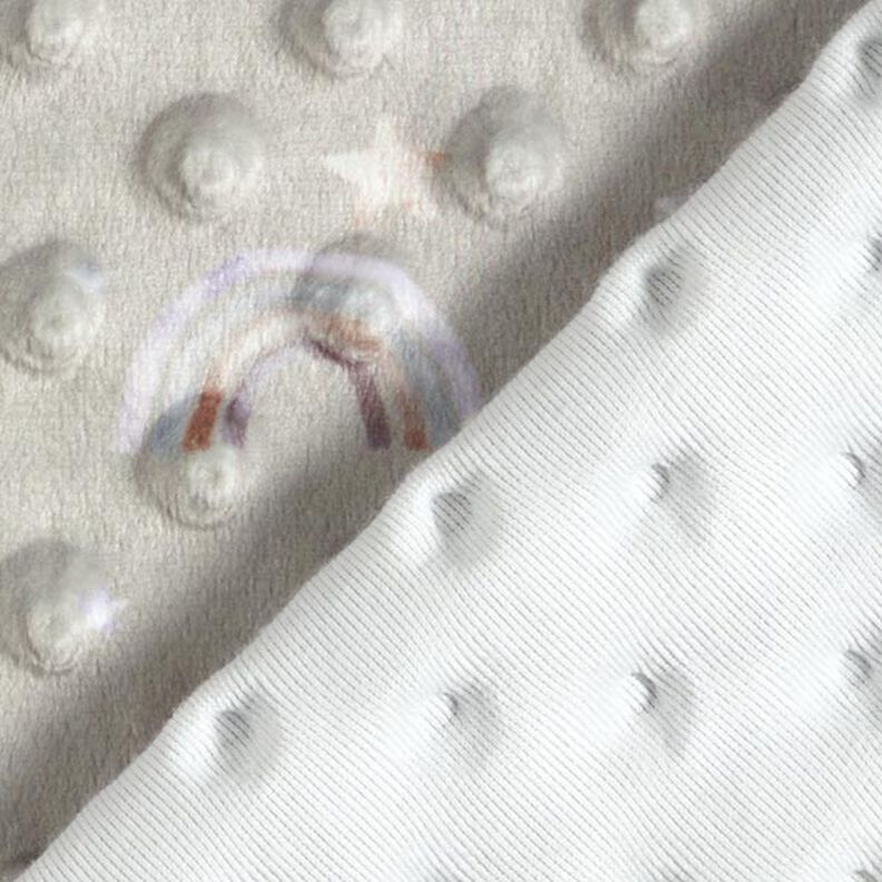 Pehmofleece Kohokuvioidut pisteet ja sateenkaaret – vaalea ruskeanharmaa,  image number 3