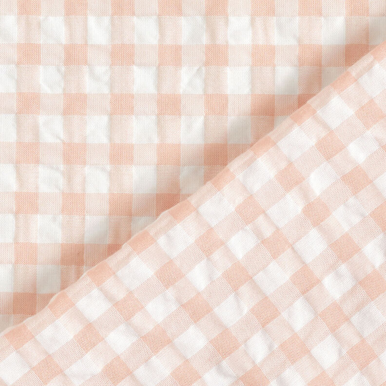 Seersucker Iso vichy-ruutu – valkoinen/vaalea vanharoosa,  image number 4