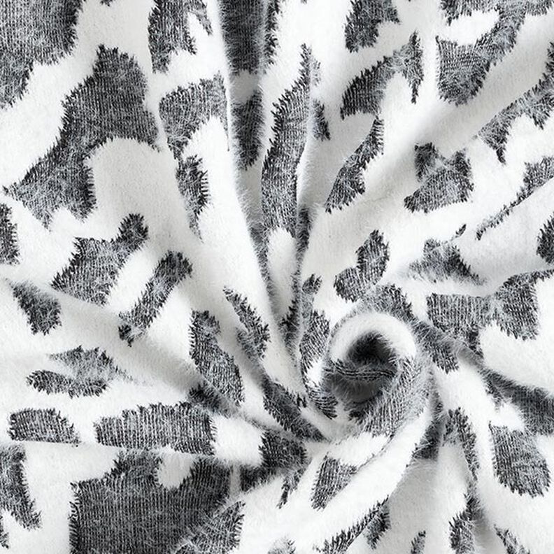Neulejacquard Abstrakti leopardikuvio – valkoinen,  image number 3
