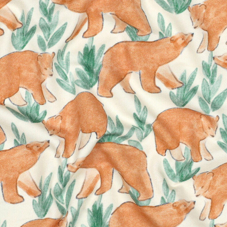 French Terry Kesäcollege vesivärikarhut Digitaalipainatus | Poppy Fabrics – villanvalkoinen,  image number 2