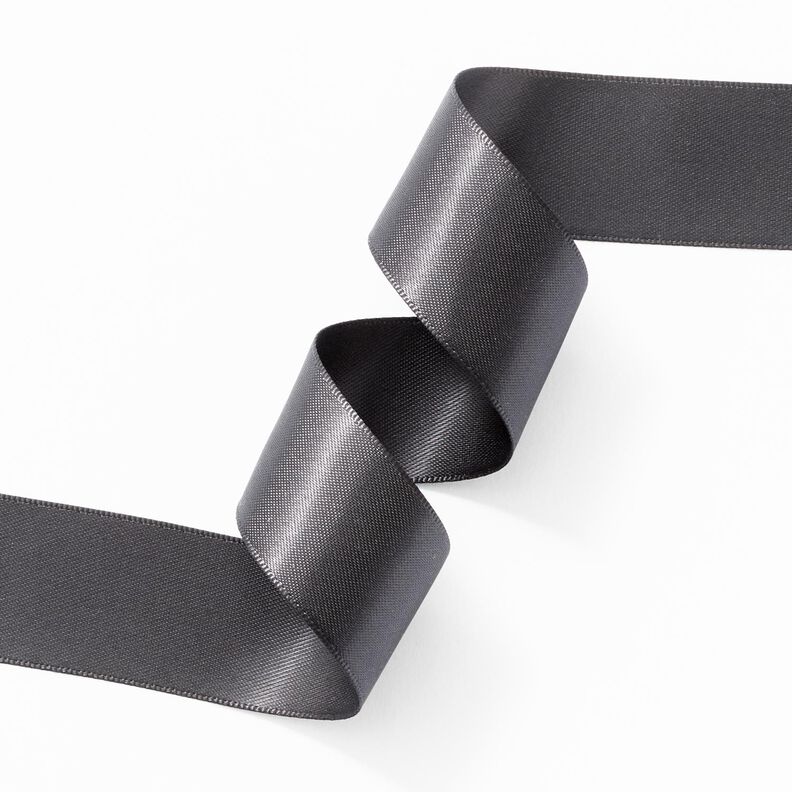 Satiininauha [25 mm] &ndash; tummanharmaa,  image number 3