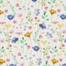 Sisustuskangas Puuvillatoimikas Niittykukat &ndash; norsunluu/sinilila,  thumbnail number 1