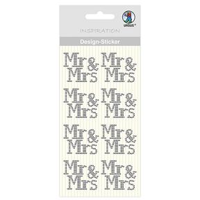 Designtarrat Mr & Mrs [ 8 kpl ] – hopea metallinen, 