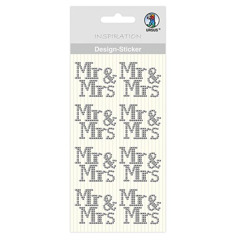Designtarrat Mr & Mrs [ 8 kpl ] – hopea metallinen,  image number 1