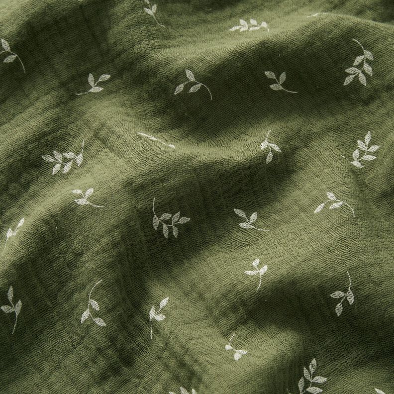 Musliini-/kaksikerroksinen kangas Oksa – pinja/valkoinen,  image number 2