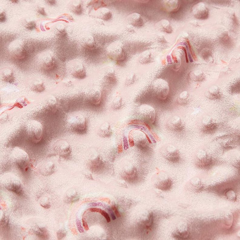 Pehmofleece Kohokuvioidut pisteet ja sateenkaaret – roosa,  image number 2