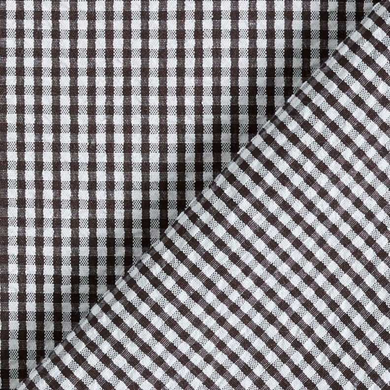 Seersucker Vichy-ruutu – musta/valkoinen,  image number 4