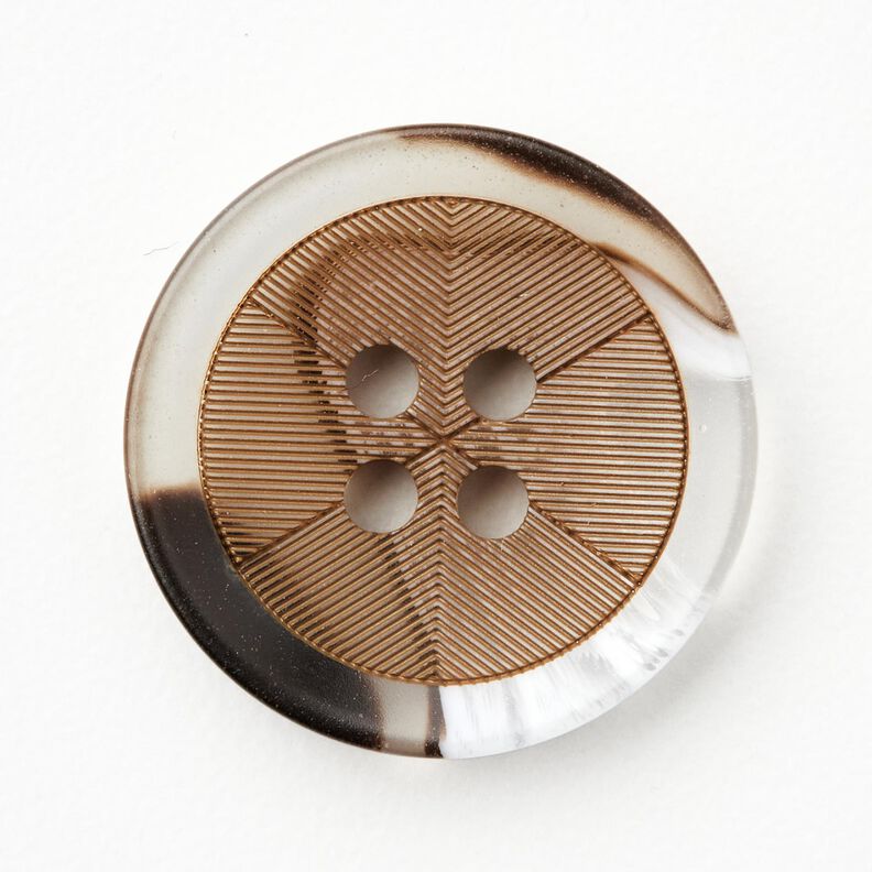 4-reikäinen nappi, luujäljitelmää [Ø 20 mm] – mocca,  image number 1
