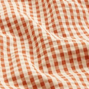 Seersucker Puuvilla Kudottu ruutu &ndash; terrakotta/vaalea beige, 