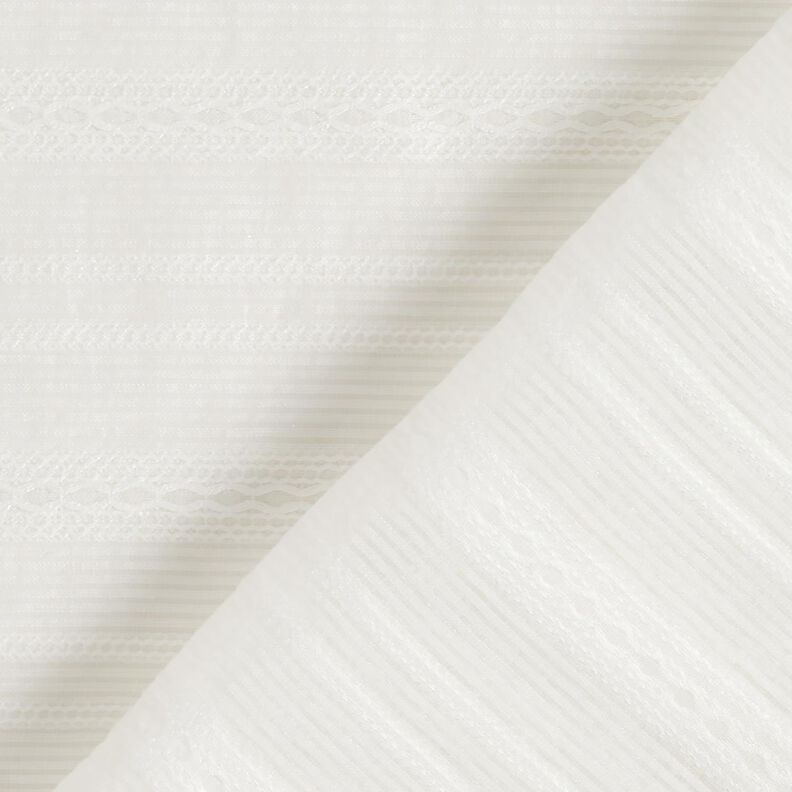 Kevyt paitapuserokangas Läpikuultavat raidat – valkoinen,  image number 4