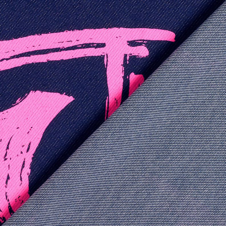 French Terry Kesäcollege Farkkutyyli Neon Sydämet – yönsininen/neonpinkki,  image number 4