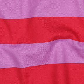 Sisustuskangas Canvas Iloiset raidat – pastellivioletti/chili, 