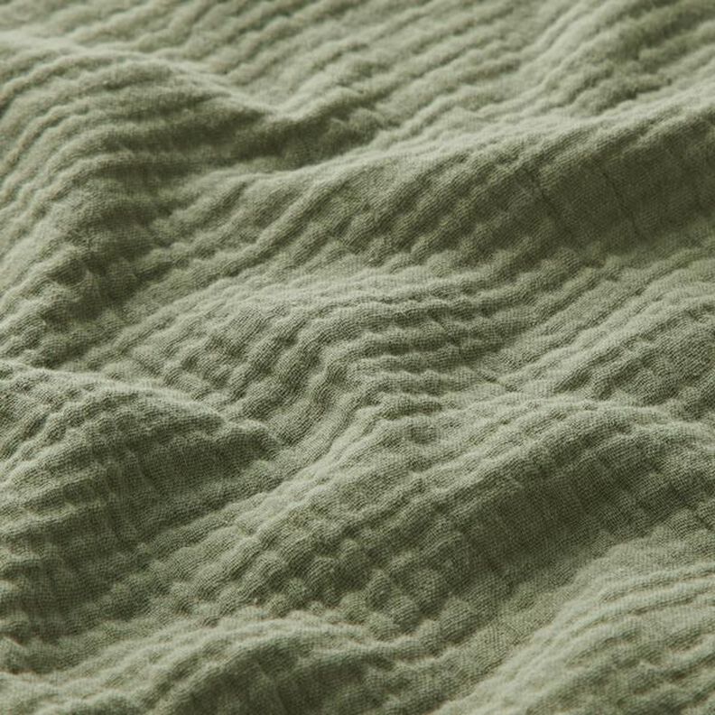 GOTS Musliini-/kaksikerroksinen kangas | Tula – oliivi,  image number 3