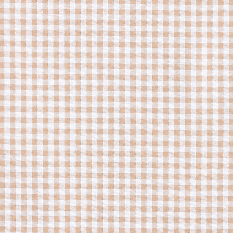 Seersucker Puuvillasekoite Vichy-ruutu – beige,  image number 1