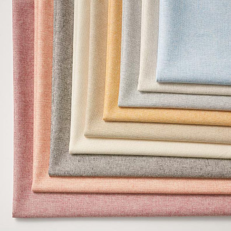 Sisustuskangas Puolipanama Chambray Kierr&auml;tetty &ndash; terrakotta/luonnonv&auml;rinen,  image number 4