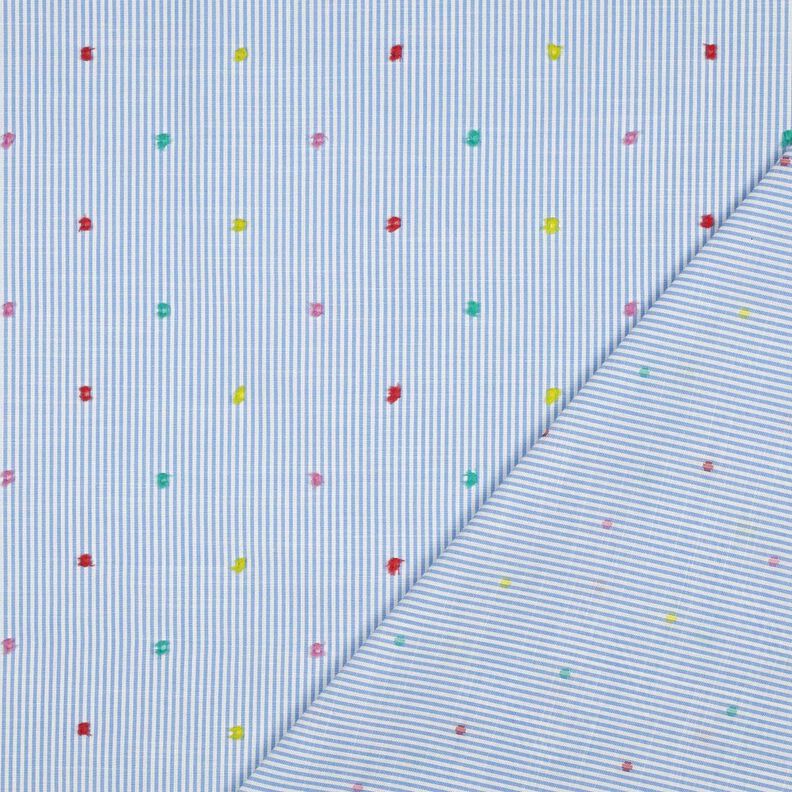 Hieno puuvillabatisti Dobby ja raidat | Poppy Fabrics &ndash; vaaleansininen/valkoinen,  image number 4