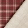 Sisustuskangas Puolipanama Klassinen ruutu – viininpunainen/luonnonvärinen,  thumbnail number 4