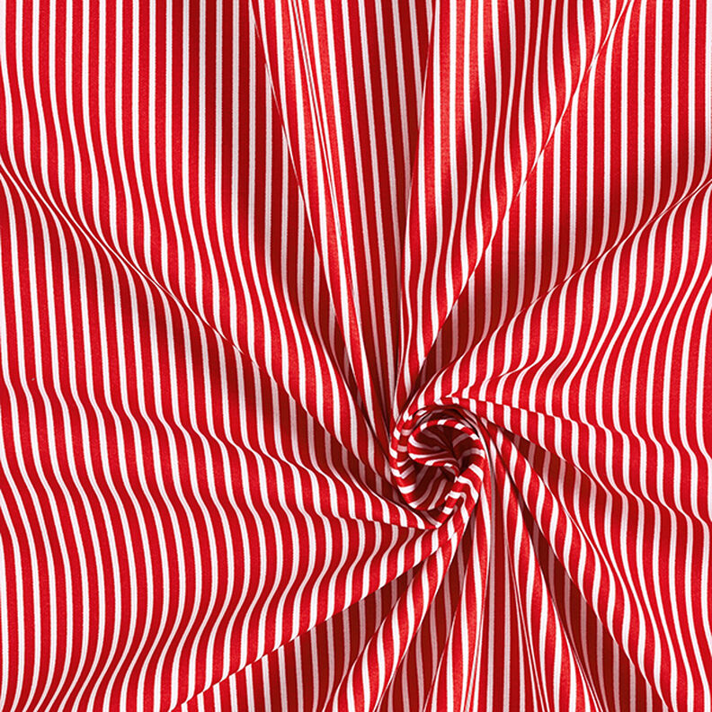 Puuvillapopliini Raidat – punainen/valkoinen,  image number 3