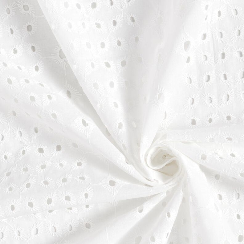 Puuvillakangas Reikäkirjonta Ornamentit – valkoinen,  image number 3