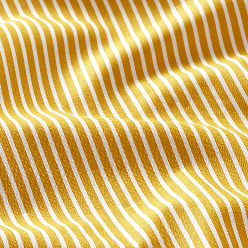 Puuvillapopliini Raidat – sinappi/valkoinen,  image number 2