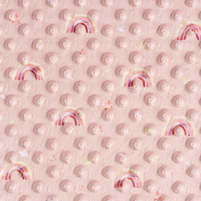 Pehmofleece Kohokuvioidut pisteet ja sateenkaaret – roosa,  image number 1