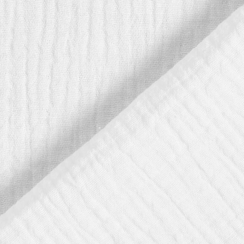 GOTS Musliini-/kaksikerroksinen kangas | Tula – valkoinen,  image number 4